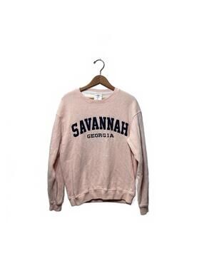 Savannah Georgia Pink Crewneck Sweatshirt Size Small